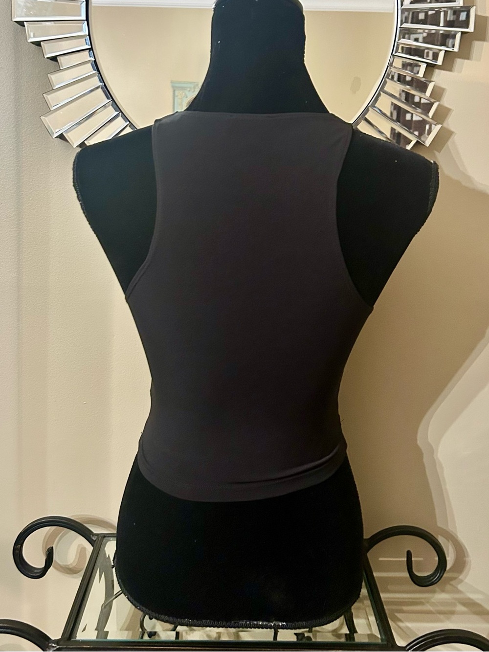 Dynamite Black Ruched Halter Mesh Tank - Picture 5 of 6